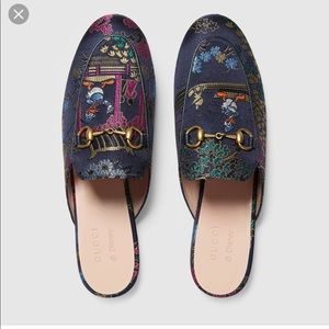 Gucci Navy Blue Disney Donald Duck Mules - RARE FIND